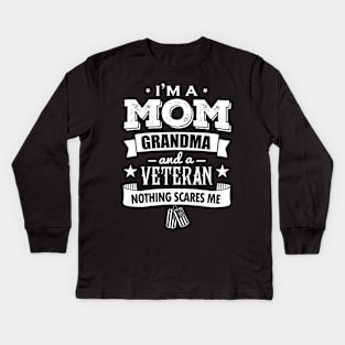 Mom Grandma Veteran Kids Long Sleeve T-Shirt